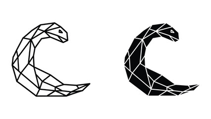 Geometric stylized scorpion in black and white vector art © Jahidul