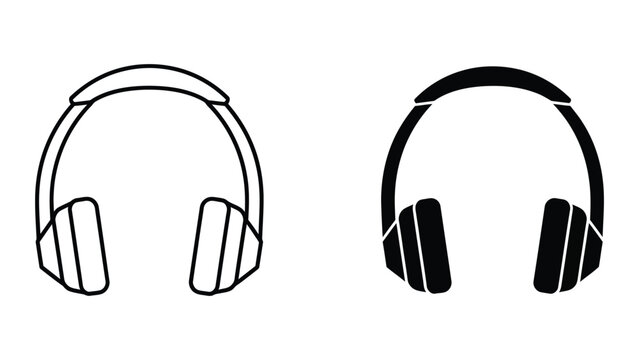 Simple headphones illustration with over-ear and on-ear designs