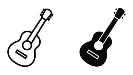 Fototapeta premium Two classic guitar icons in contrasting styles