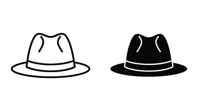 Two fedora hats illustration with different colors