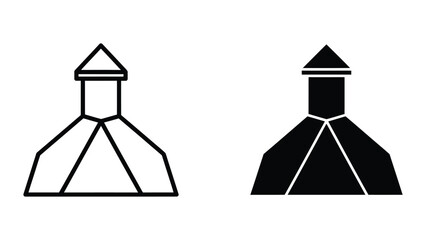 Fototapeta premium Simple black and white tower with pyramid top illustration