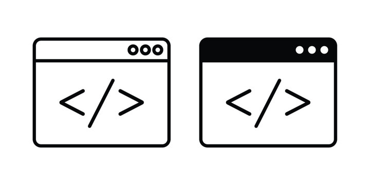 Code icon for mobile apps and websites.