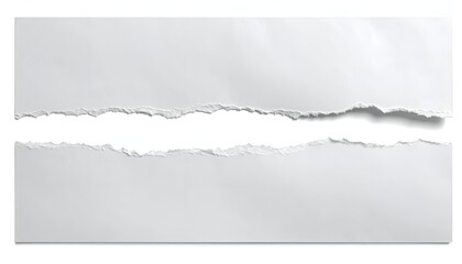 Fototapeta premium Torn white paper with jagged edge. Abstract background for copy space