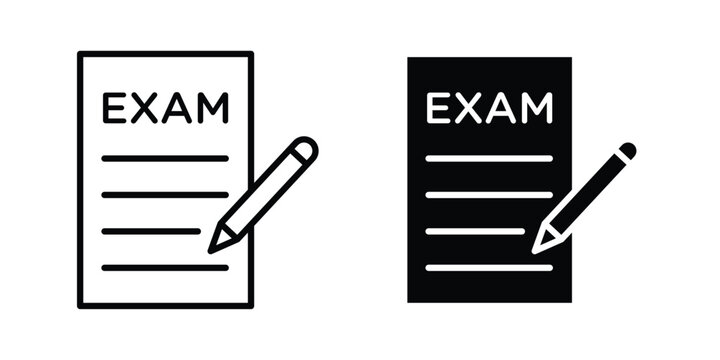 Exam icon for mobile apps and websites.