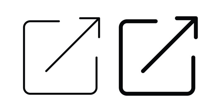 External link icon for mobile apps and websites.