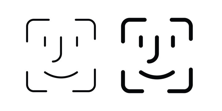 Face id icon for mobile apps and websites.