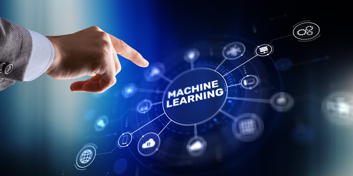 Machine Learning Technology Concept with Neural Networks and Artificial Intelligence Algorithm Data Analysis