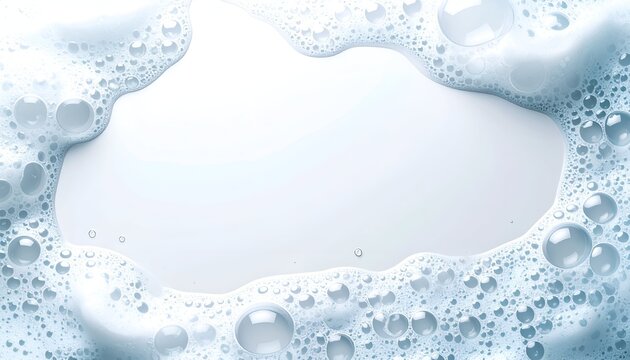 White soapy foam surrounds a smooth, bright, empty center space