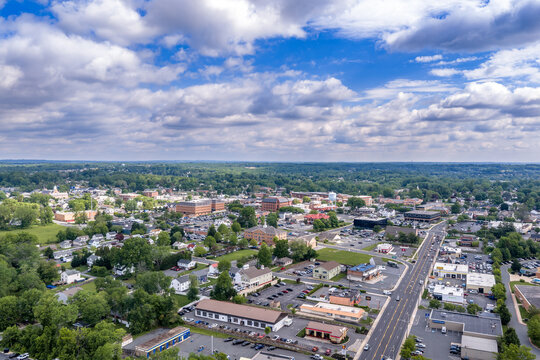 Bel Air Maryland Aerial &mdash; Downtown Suburban Commercial District Harford County County Seat