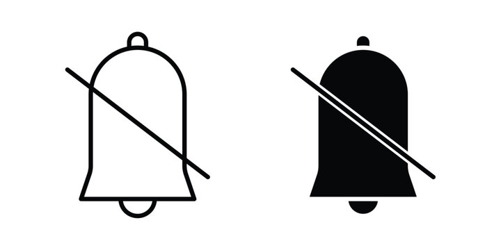Notification off icon for mobile apps and websites.