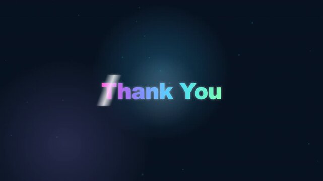 Thank you message on dark background.