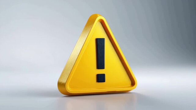 Four yellow warning signs are placed in a grid on a gray background to show caution. Each sign is an equilateral triangle with an exclamation mark.