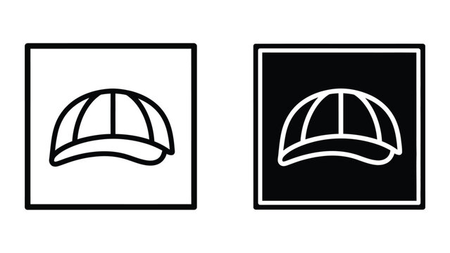 Minimal baseball cap icon with contrasting backgrounds