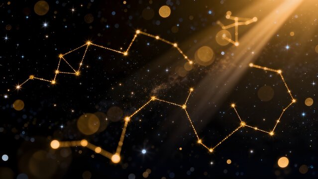 Starry sky with constellation lines