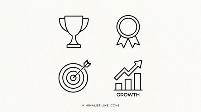 Business success and growth icons.