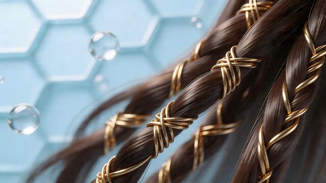 braided hair with golden wire