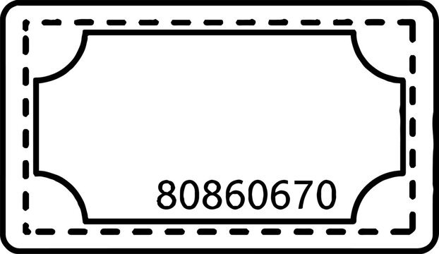 Numbered discount coupon with decorative border