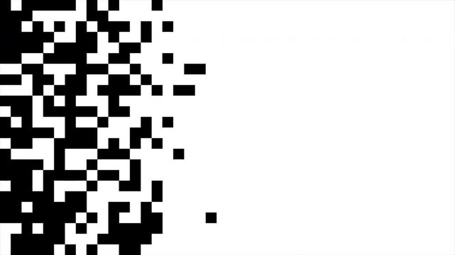 Geometric Pixelated Transition Reveal, Abstract Square Mosaic Wipe, Digital Minimalist Block Animation, Retro Data Grid, Monochrome Alpha Mask Overlay 4k video
