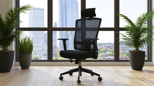 Modern Ergonomic Office Chair in Bright Workspace