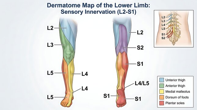 Sensory Mapping for Anatomy Study, Educational, Clinical Setting, Medical Illustration