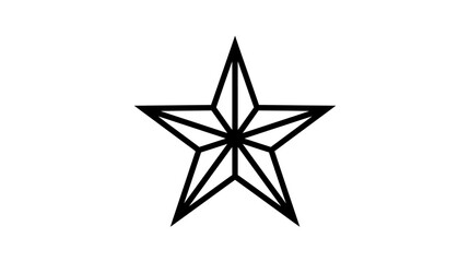 Obraz premium Simple Five-Pointed Star Line Art Illustration on White Background