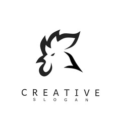 Sleek rooster head silhouette logo featuring aggressive lines and clean corporate text. Minimalist vector illustration perfect for culinary branding, organic farms, and restaurant identity © pramurti