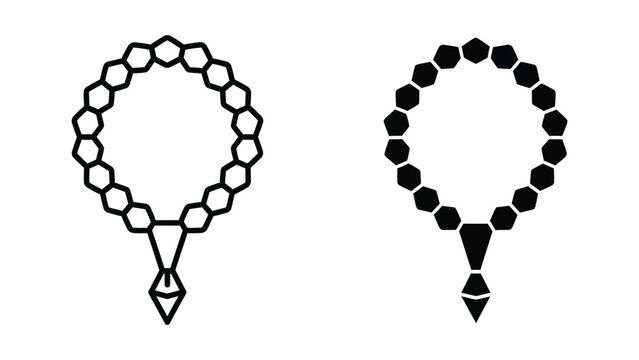 Minimalist female gender symbol with hexagonal border