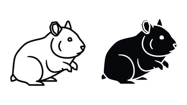 Two cute hamsters sitting side by side