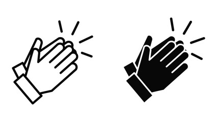 Fototapeta premium Clapping hands icon with sparkles