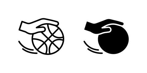 Basketball Dribbling Icon Set, Hand Ball Sport Graphic, Dynamic Motion Symbol © Neha