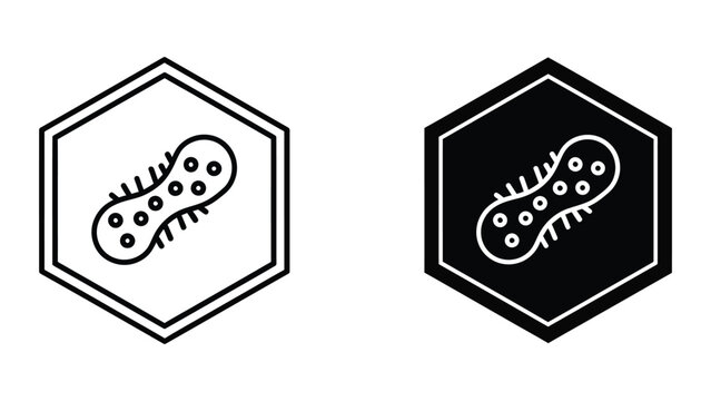 Minimalist dna double helix icon in hexagon frames