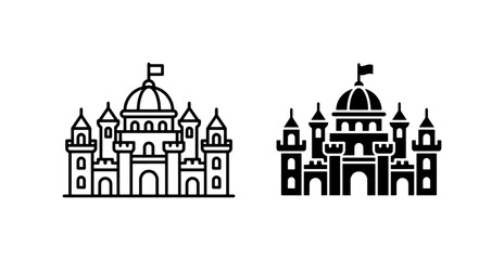 Royal Castle Icons, Medieval Fortress Vector Graphics, Fantasy Palace Symbols, Fairytale Architecture Illustrations © Shorna