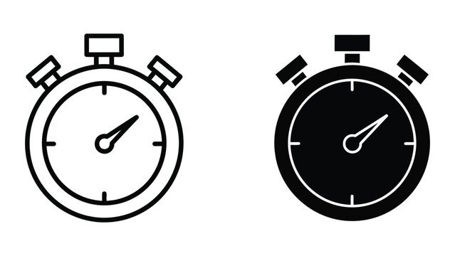 Stopwatch with running and stopped hands side by side