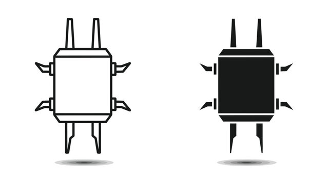 Black and white transistor to-220 package vector illustration