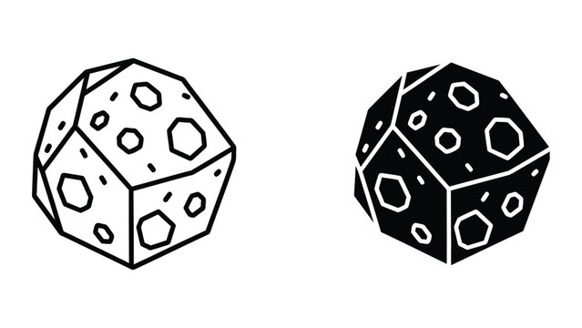 Dual dice with hexagonal patterns in light and dark style