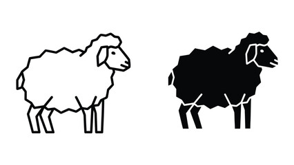 Black and white sheep standing side by side © Jahidul