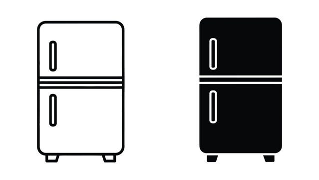 Minimalist black and white kitchen cabinet icons