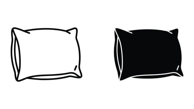 Simple black and white pillow comparison illustration