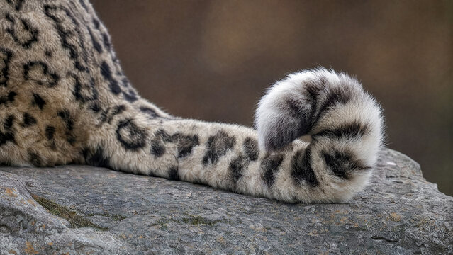 snow leopard tail photography clean and professional