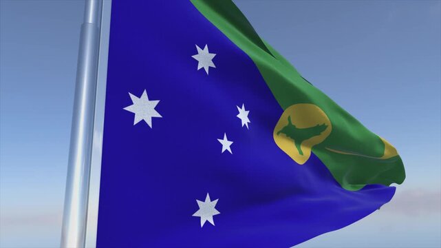 Christmas Island Flag Background Broadcast Ready 4K