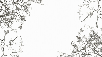 Fototapeta premium Elegant minimal organic crisp white delicate botanical line art texture background, serene, clean, minimalist design for brand identity, social media, and website development.