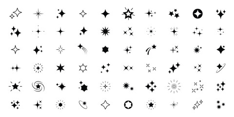 Obraz premium Magic Sparkle Icon Set – Starburst, Glitter Effects and Shiny Decorative Vector Icons.eps10