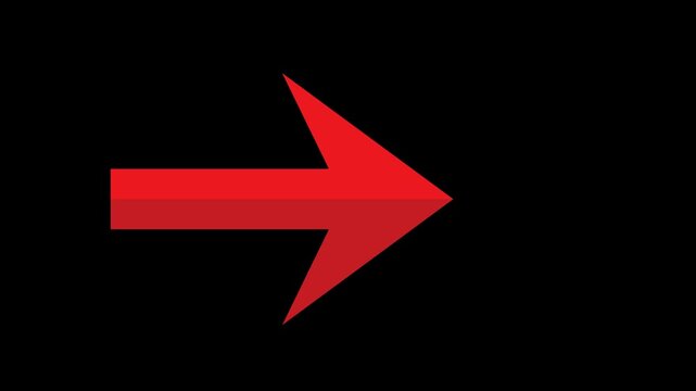 Red Arrow Pointing Right on Black Background direction