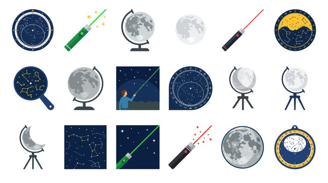 Telescope and Moon Phases.