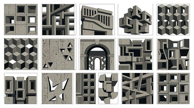 Collection of various 3D shapes.