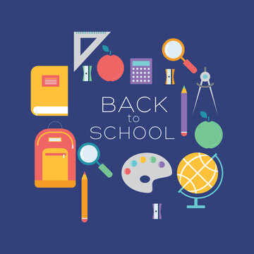 Modern school supplies icon set featuring education tools stationery classroom essentials editable vectors