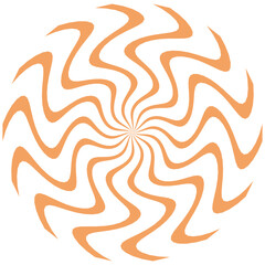 Fototapeta premium Abstract Spiral Swirl Radiating Orange Minimalist Flat Vector Icon for Logo Branding Web Design