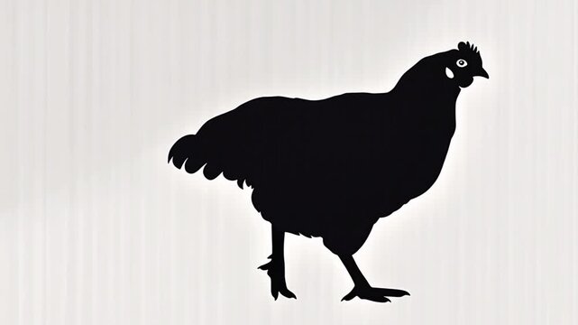 cool and cute chicken silhouette vector video
