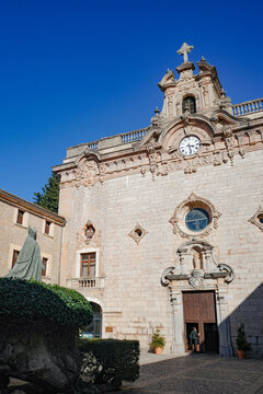 Mallorca, Spain - 15 Feb 2026: Monastery of Lluc, Escorca, Sierra de Tramuntana, Mallorca, Balearic Islands