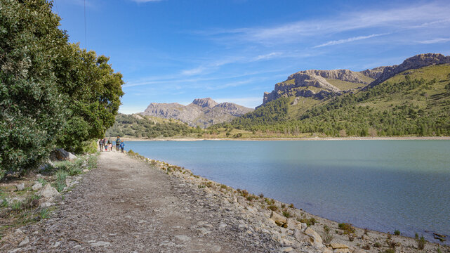 Mallorca, Spain - 15 Feb 2026: Cuber Reservoir in Mallorca's Tramuntana mountains